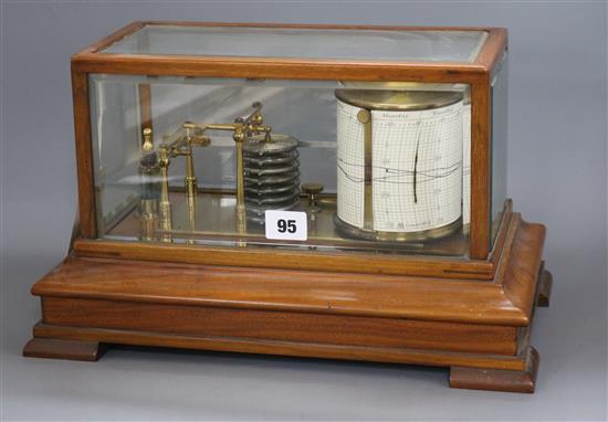A walnut-cased barograph